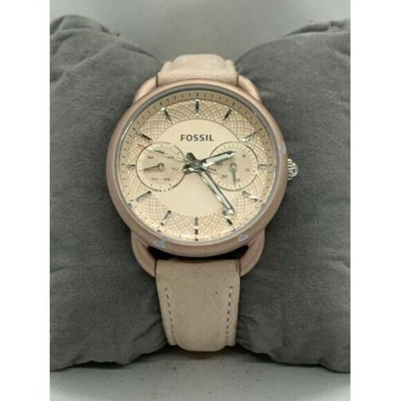 Fossil ES4174 Women's Watch Pink Leather Band Blush Analog Multi Function D853 - Picture 2 of 9